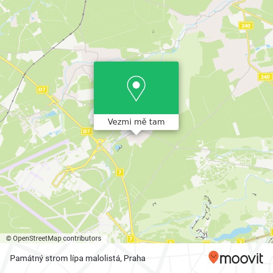 Památný strom lípa malolistá mapa