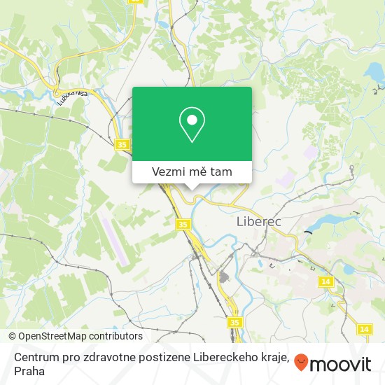 Centrum pro zdravotne postizene Libereckeho kraje mapa