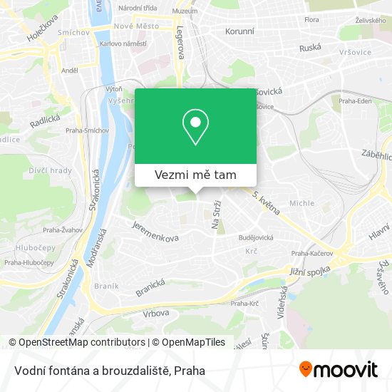 Vodní fontána a brouzdaliště mapa