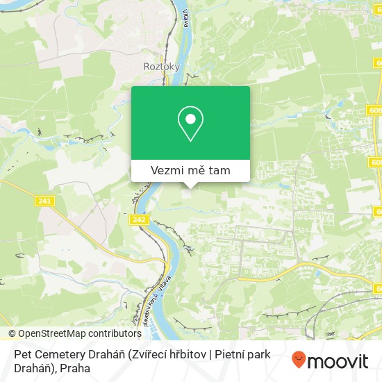 Pet Cemetery Draháň (Zvířecí hřbitov | Pietní park Draháň) mapa