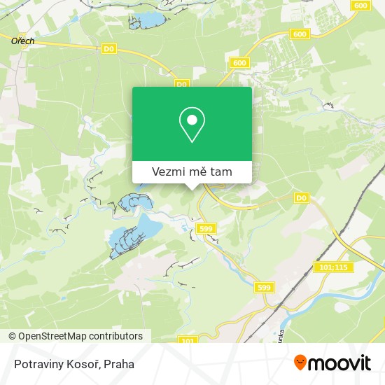 Potraviny  Kosoř mapa