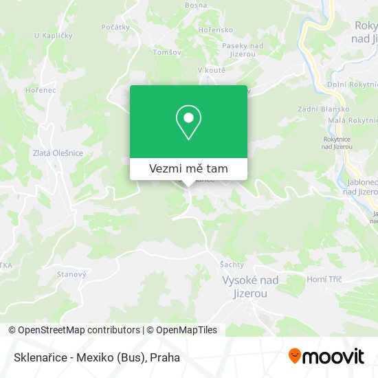 Sklenařice - Mexiko (Bus) mapa