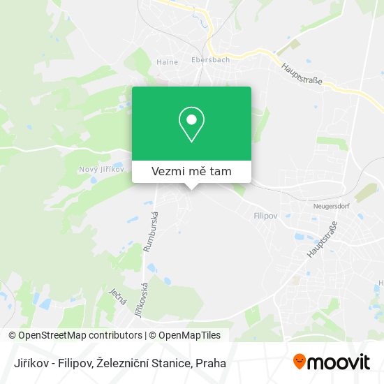 Jiříkov - Filipov, Železniční Stanice mapa