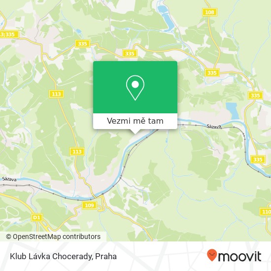 Klub Lávka Chocerady mapa