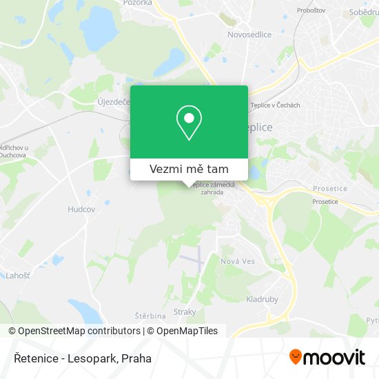 Řetenice - Lesopark mapa