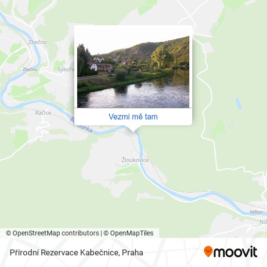 Přírodní Rezervace Kabečnice mapa