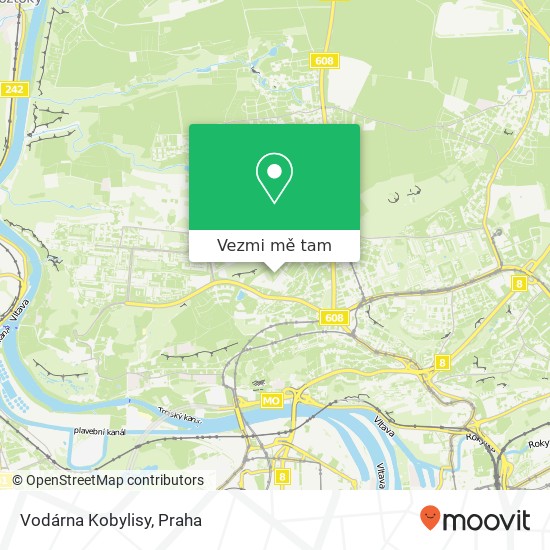 Vodárna Kobylisy mapa