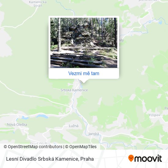 Lesní Divadlo Srbská Kamenice mapa