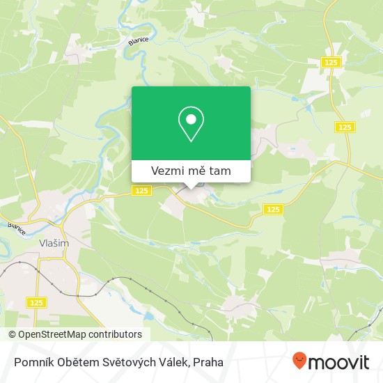 Pomník Obětem Světových Válek mapa