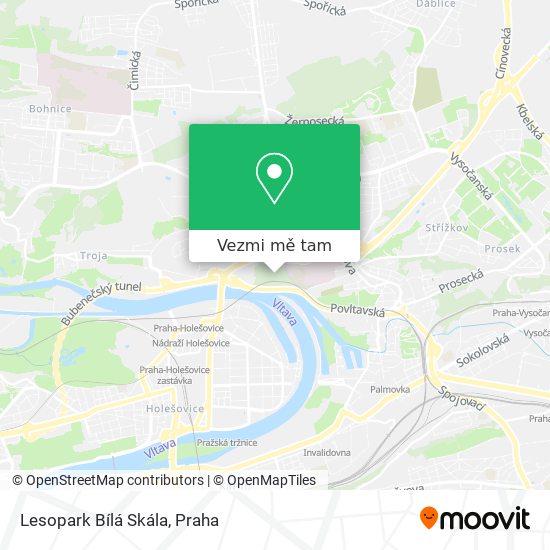 Lesopark Bílá Skála mapa