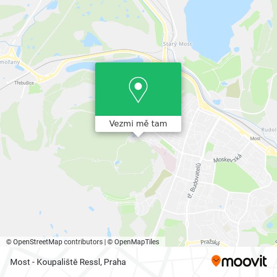 Most - Koupaliště Ressl mapa