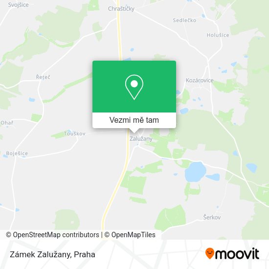 Zámek Zalužany mapa