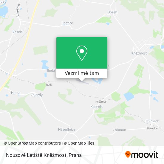 Nouzové Letiště Kněžmost mapa