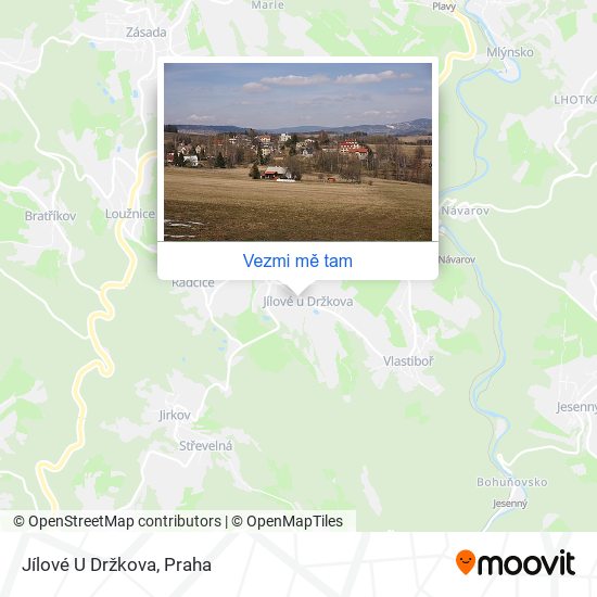 Jílové U Držkova mapa