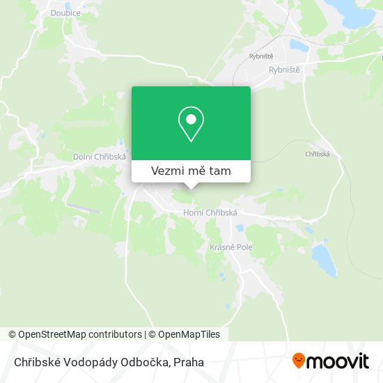 Chřibské Vodopády Odbočka mapa