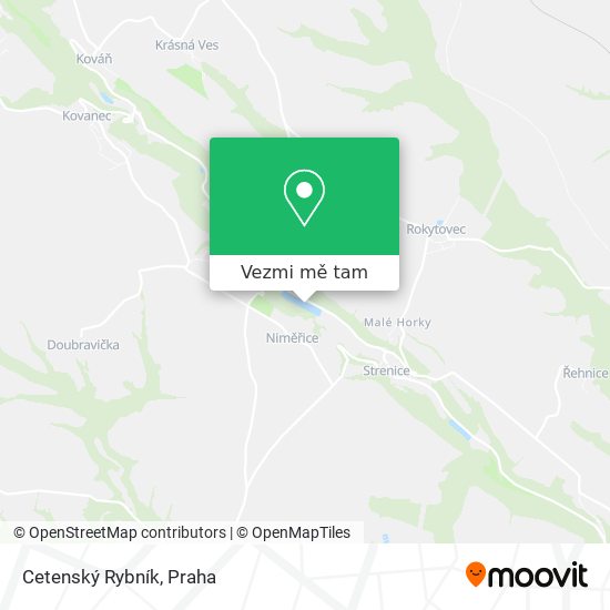 Cetenský Rybník mapa