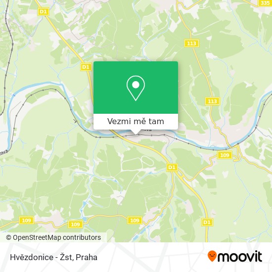 Hvězdonice - Žst mapa