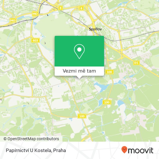 Papírnictví U Kostela mapa