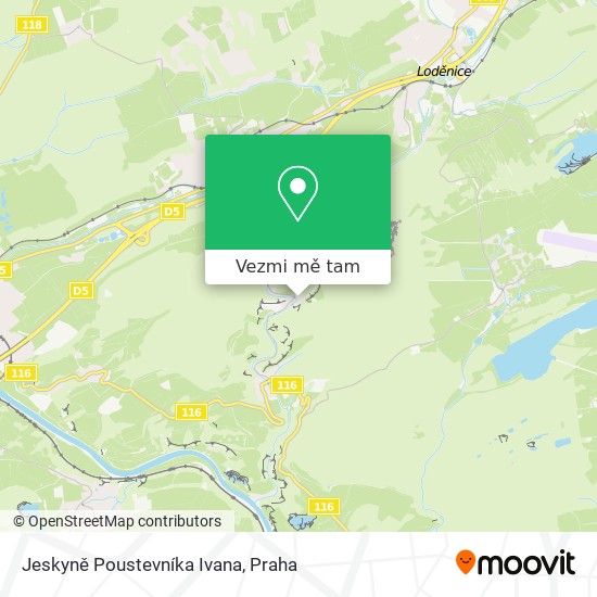 Jeskyně Poustevníka Ivana mapa