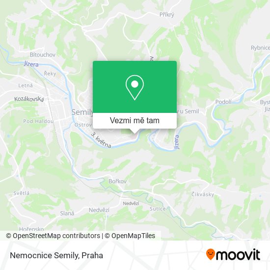 Nemocnice Semily mapa