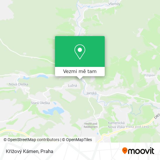 Křížový Kámen mapa