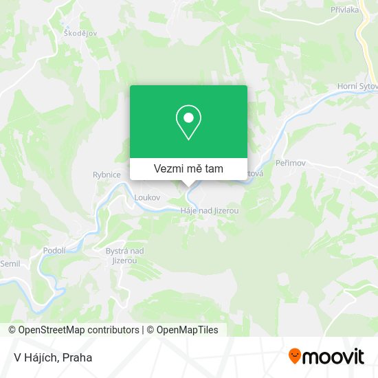 V Hájích mapa