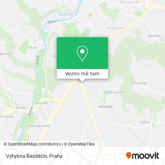 Výhybna Bezděčín mapa