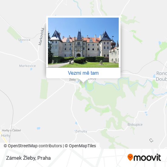 Zámek Žleby mapa