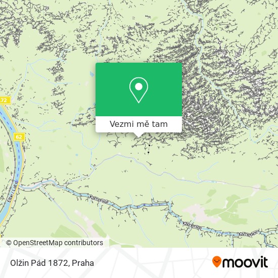 Olga Sturz / Olzin Pad 1872 mapa