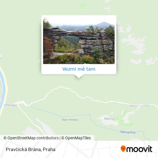 Pravčická Brána mapa