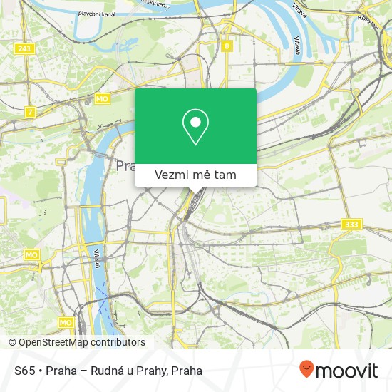 S65 • Praha – Rudná u Prahy mapa