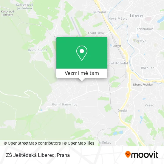 ZŠ Ještědská Liberec mapa