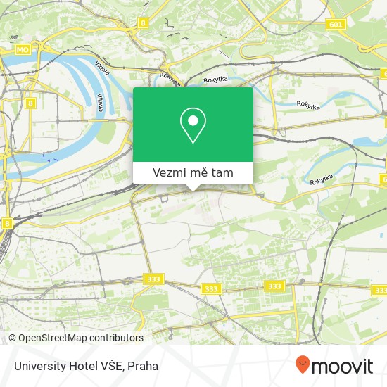 University Hotel VŠE mapa