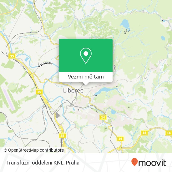 Transfuzní oddělení KNL mapa