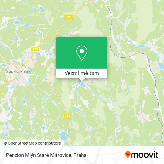 Penzion Mlýn Staré Mitrovice mapa