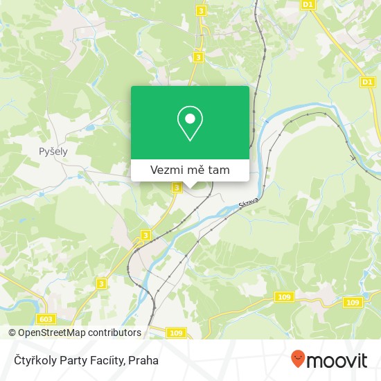 Čtyřkoly Party Facíity mapa