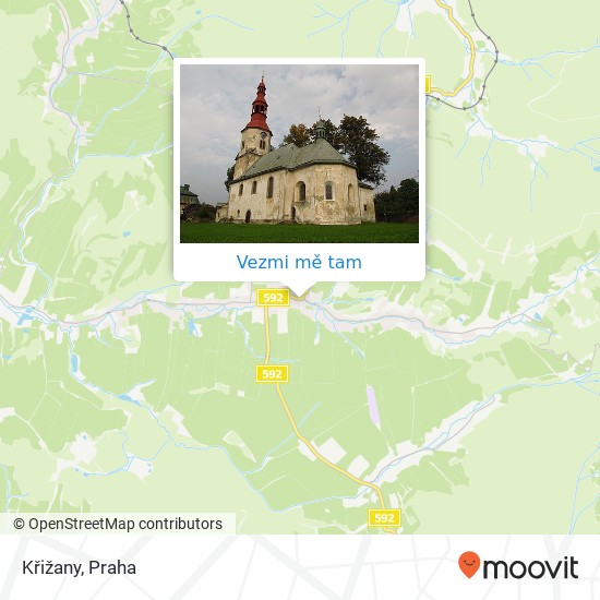 Křižany mapa