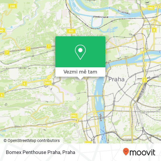 Bomex Penthouse Praha mapa