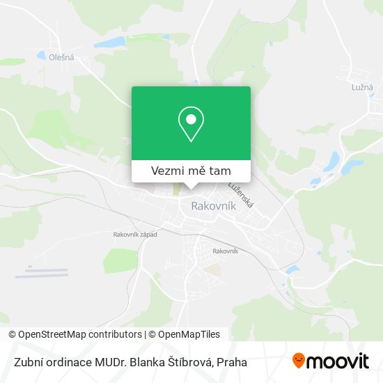 Zubní ordinace MUDr. Blanka Štíbrová mapa