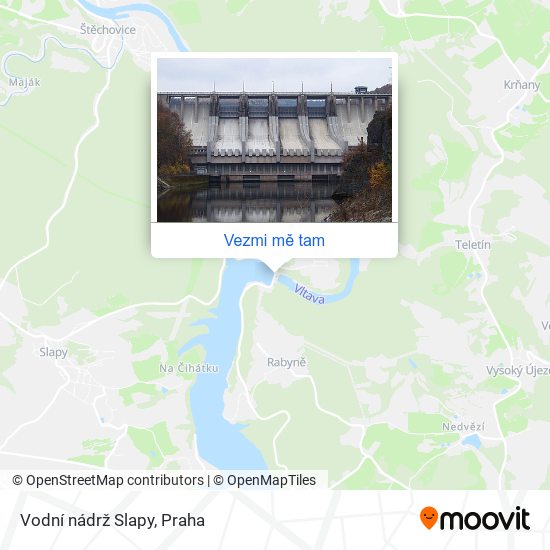 Vodní nádrž Slapy mapa