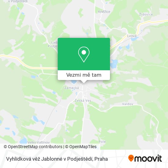 Vyhlídková věž Jablonné v Podještědí mapa