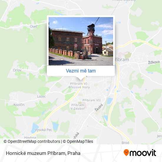 Hornické muzeum Příbram mapa