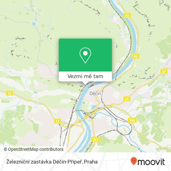 Železniční zastávka Děčín-Přípeř mapa