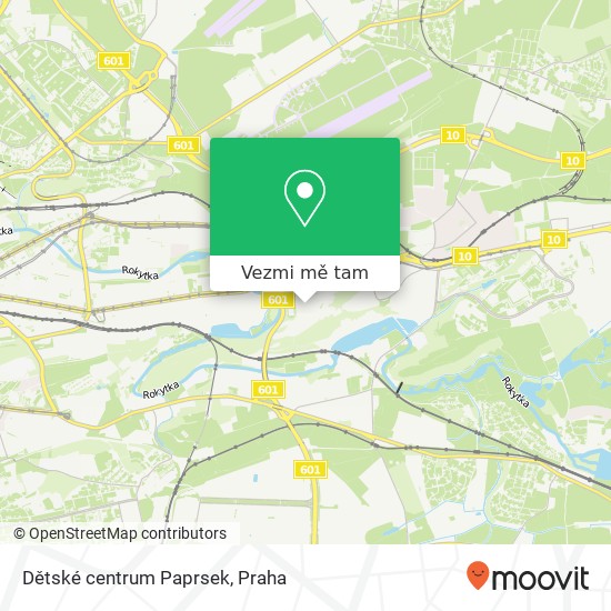 Dětské centrum Paprsek mapa