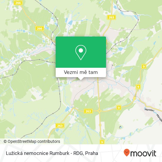 Lužická nemocnice Rumburk  - RDG mapa