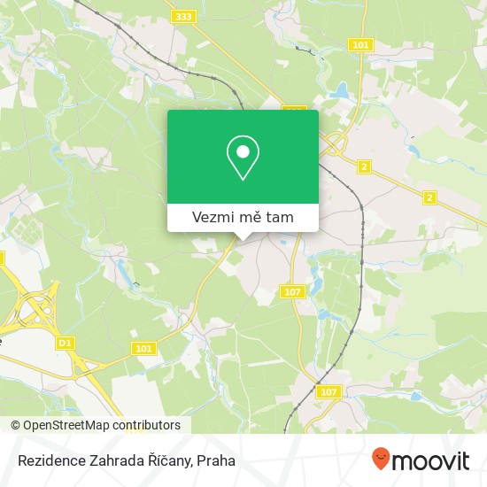 Rezidence Zahrada Říčany mapa