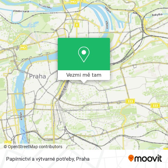 Papírnictví a výtvarné potřeby mapa