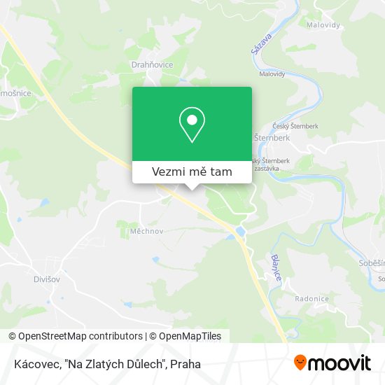 Kácovec, "Na Zlatých Důlech" mapa