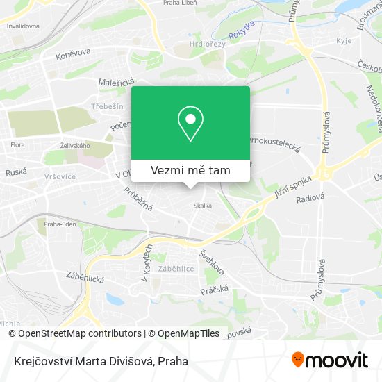 Krejčovství Marta Divišová mapa