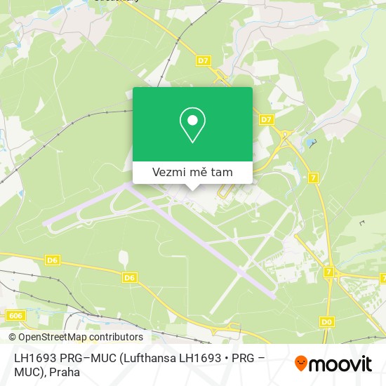 LH1693 PRG–MUC (Lufthansa LH1693 • PRG – MUC) mapa